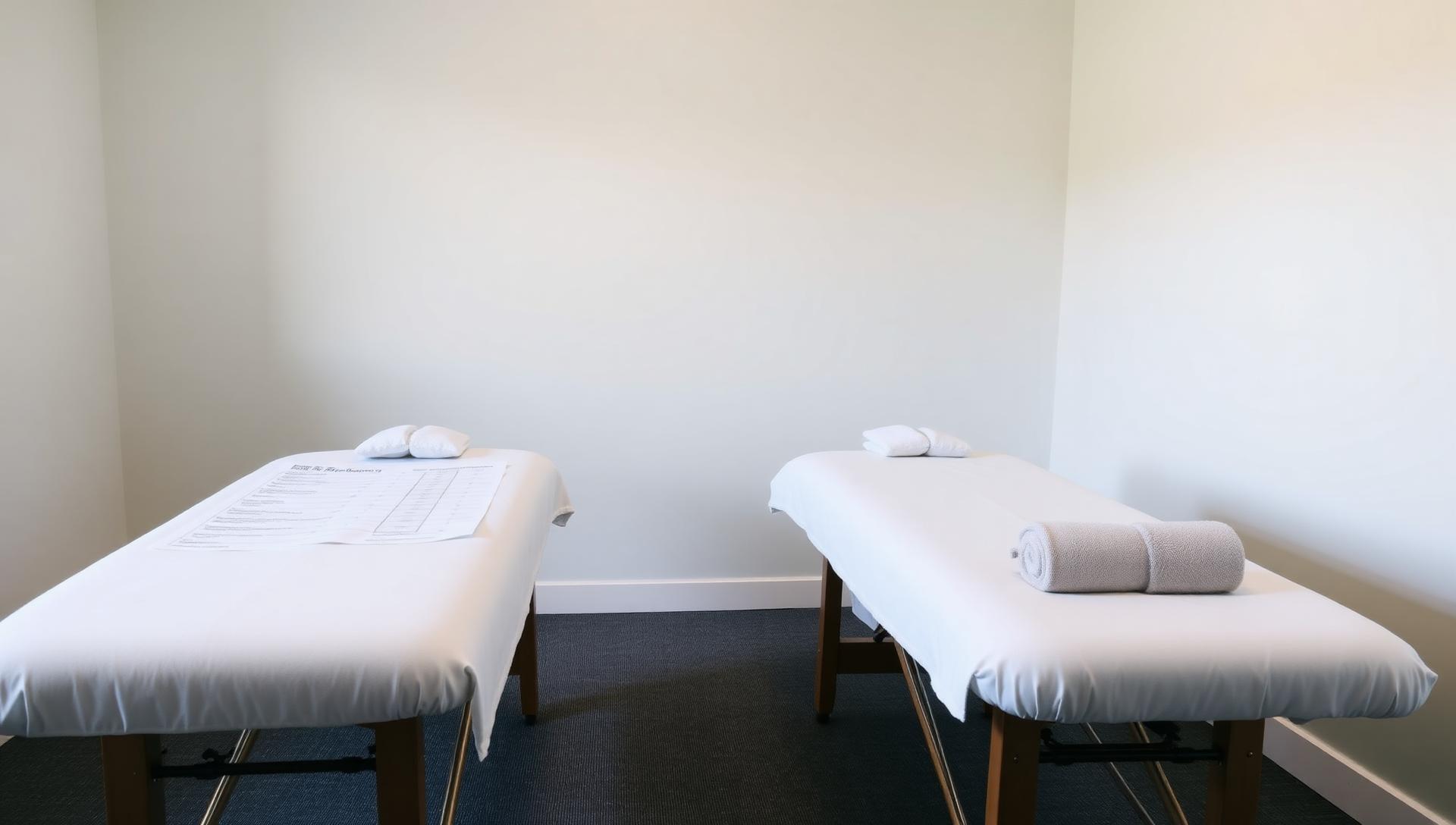 Treatment table in a calm studio